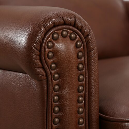 Genuine Leather Swivel Club Chair & Reviews Birch Lane